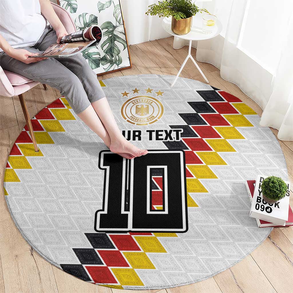 Custom Germany National Football Round Carpet Inspired German Flag and Bavarian Renaissance Motifs - Wonder Print Shop