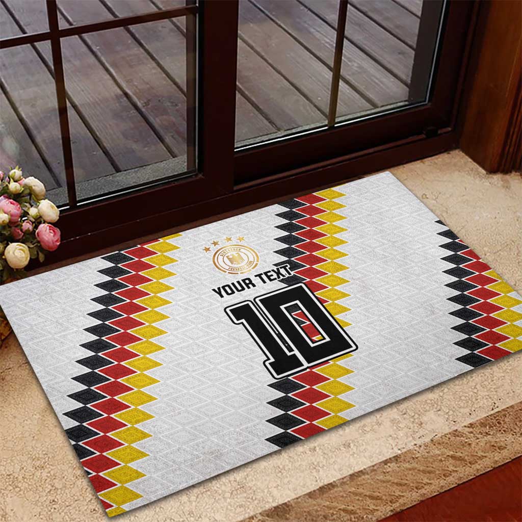 Custom Germany National Football Rubber Doormat Inspired German Flag and Bavarian Renaissance Motifs - Wonder Print Shop
