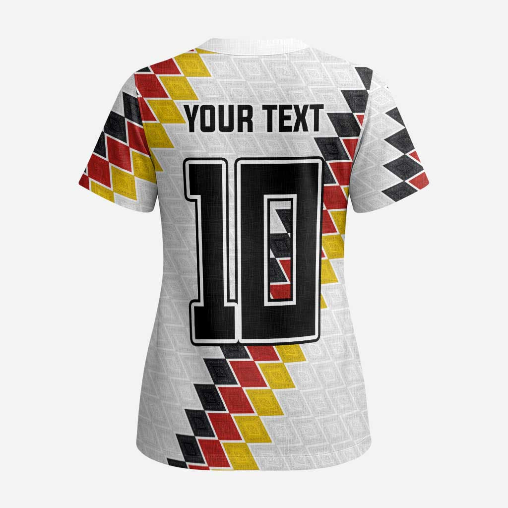 Custom Germany National Football Scrub Top Inspired German Flag and Bavarian Renaissance Motifs - Wonder Print Shop