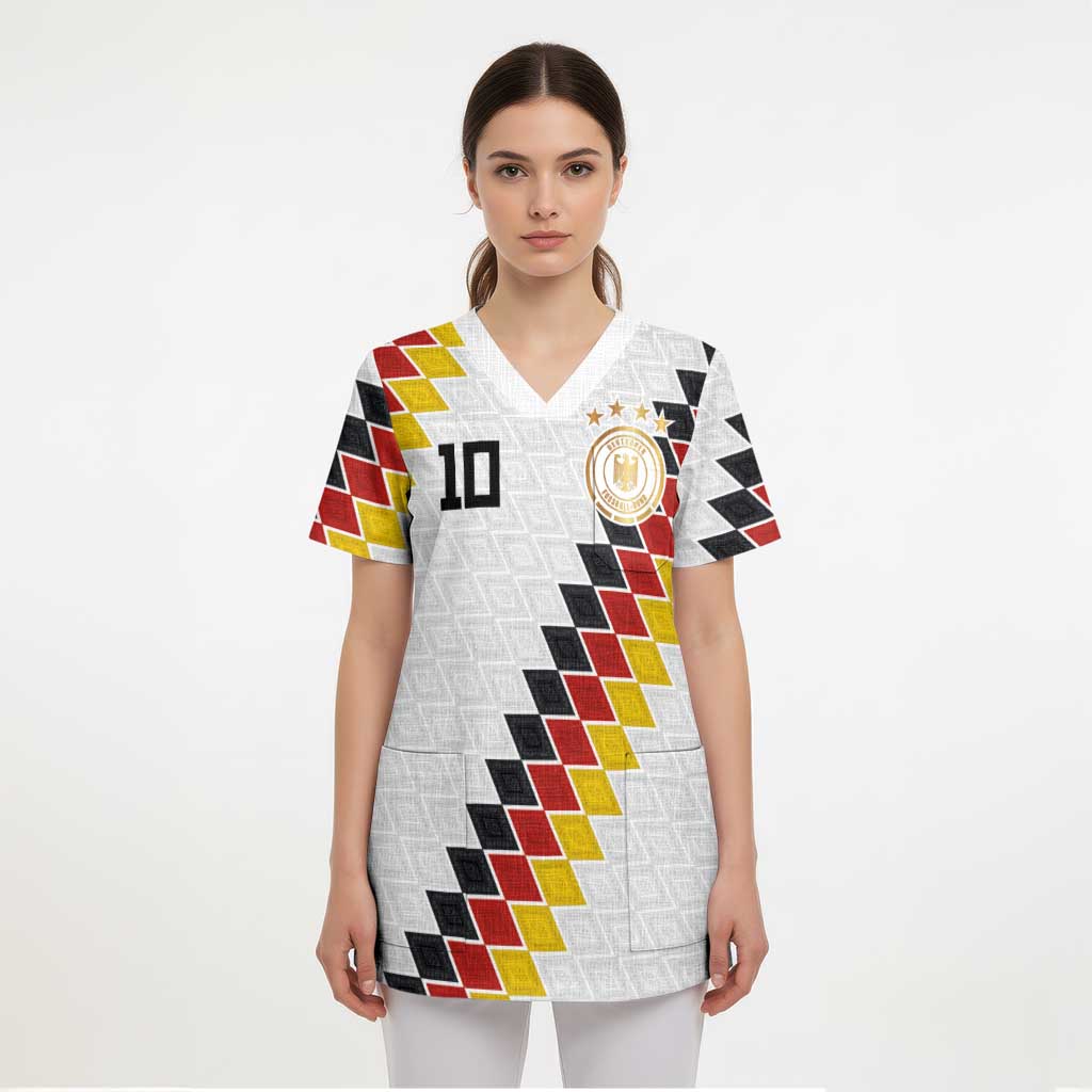 Custom Germany National Football Scrub Top Inspired German Flag and Bavarian Renaissance Motifs - Wonder Print Shop