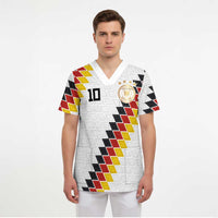 Custom Germany National Football Scrub Top Inspired German Flag and Bavarian Renaissance Motifs - Wonder Print Shop
