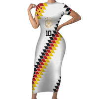 Custom Germany National Football Short Sleeve Bodycon Dress Inspired German Flag and Bavarian Renaissance Motifs - Wonder Print Shop