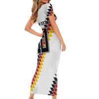 Custom Germany National Football Short Sleeve Bodycon Dress Inspired German Flag and Bavarian Renaissance Motifs - Wonder Print Shop