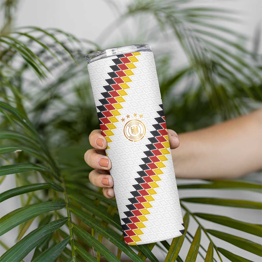 Custom Germany National Football Skinny Tumbler Inspired German Flag and Bavarian Renaissance Motifs - Wonder Print Shop