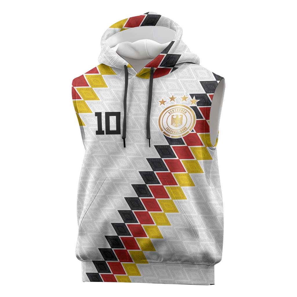 Custom Germany National Football Sleeveless Hoodie Inspired German Flag and Bavarian Renaissance Motifs - Wonder Print Shop