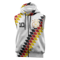 Custom Germany National Football Sleeveless Zip Hoodie Inspired German Flag and Bavarian Renaissance Motifs - Wonder Print Shop