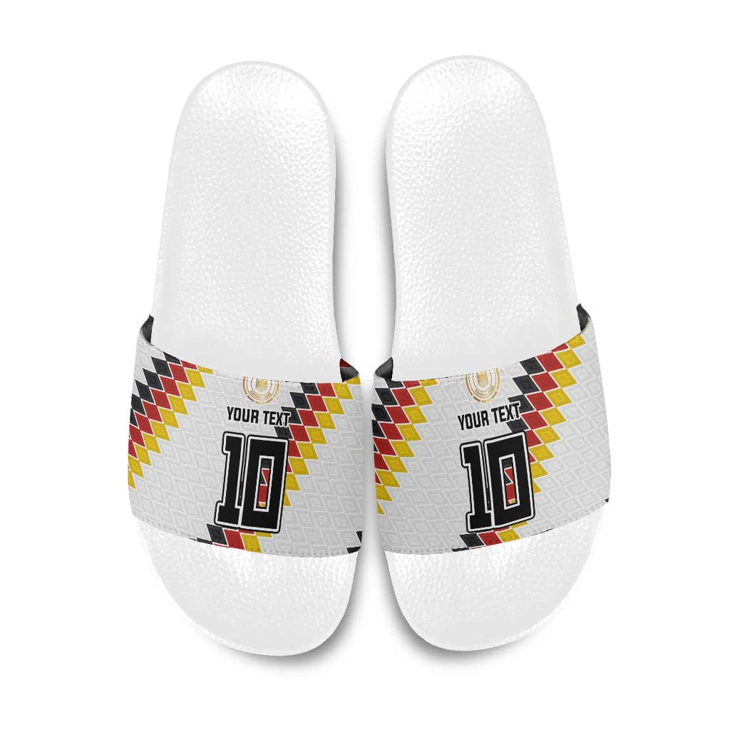 Custom Germany National Football Slide Sandals Inspired German Flag and Bavarian Renaissance Motifs - Wonder Print Shop