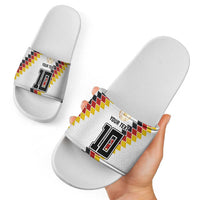 Custom Germany National Football Slide Sandals Inspired German Flag and Bavarian Renaissance Motifs - Wonder Print Shop