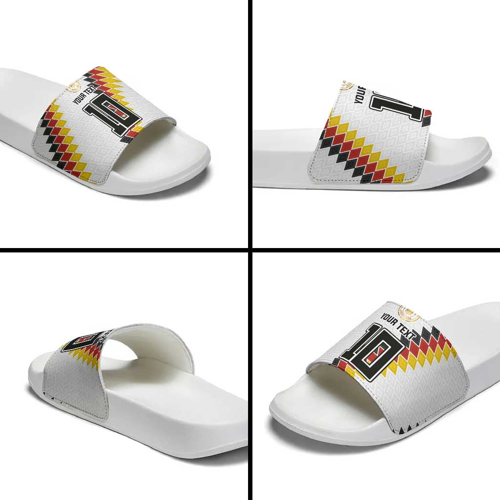 Custom Germany National Football Slide Sandals Inspired German Flag and Bavarian Renaissance Motifs - Wonder Print Shop