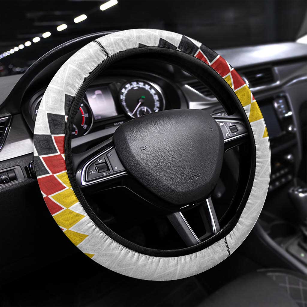 Germany National Football Steering Wheel Cover Inspired German Flag and Bavarian Renaissance Motifs - Wonder Print Shop