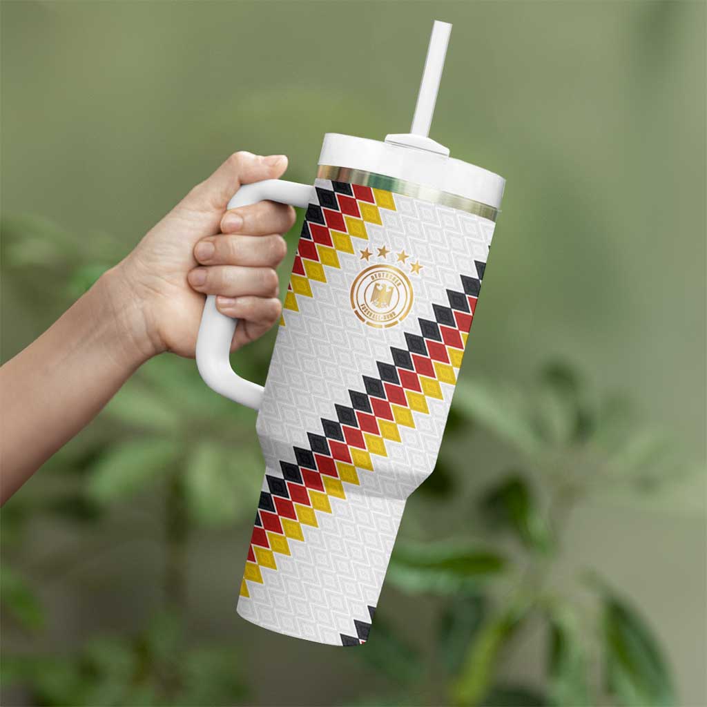 Custom Germany National Football Tumbler With Handle Inspired German Flag and Bavarian Renaissance Motifs - Wonder Print Shop