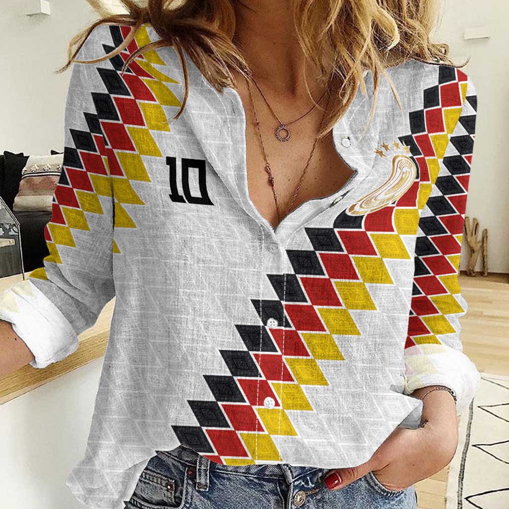 Custom Germany National Football Women Casual Shirt Inspired German Flag and Bavarian Renaissance Motifs - Wonder Print Shop