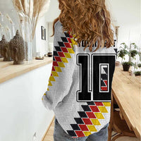 Custom Germany National Football Women Casual Shirt Inspired German Flag and Bavarian Renaissance Motifs - Wonder Print Shop