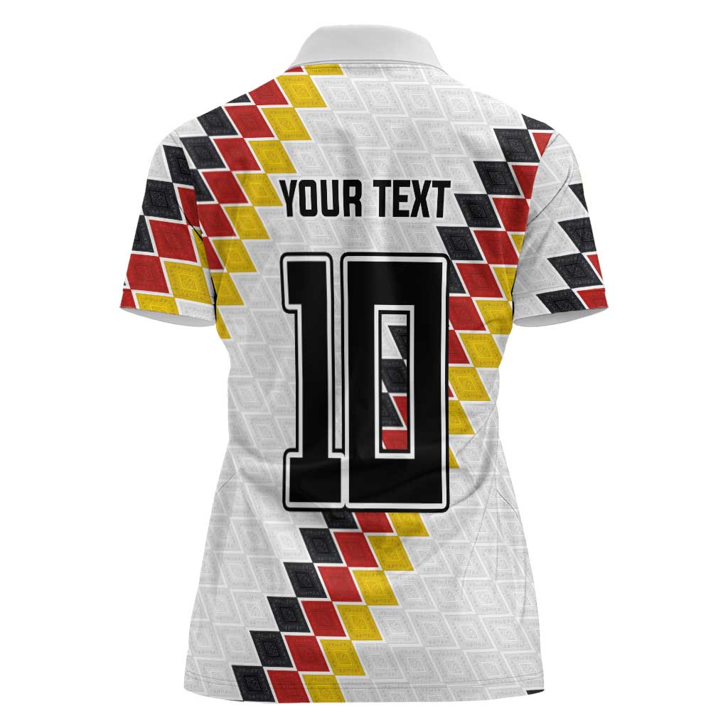 Custom Germany National Football Women Polo Shirt Inspired German Flag and Bavarian Renaissance Motifs - Wonder Print Shop