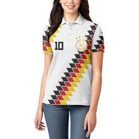 Custom Germany National Football Women Polo Shirt Inspired German Flag and Bavarian Renaissance Motifs - Wonder Print Shop