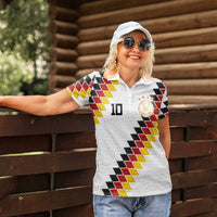 Custom Germany National Football Women Polo Shirt Inspired German Flag and Bavarian Renaissance Motifs - Wonder Print Shop