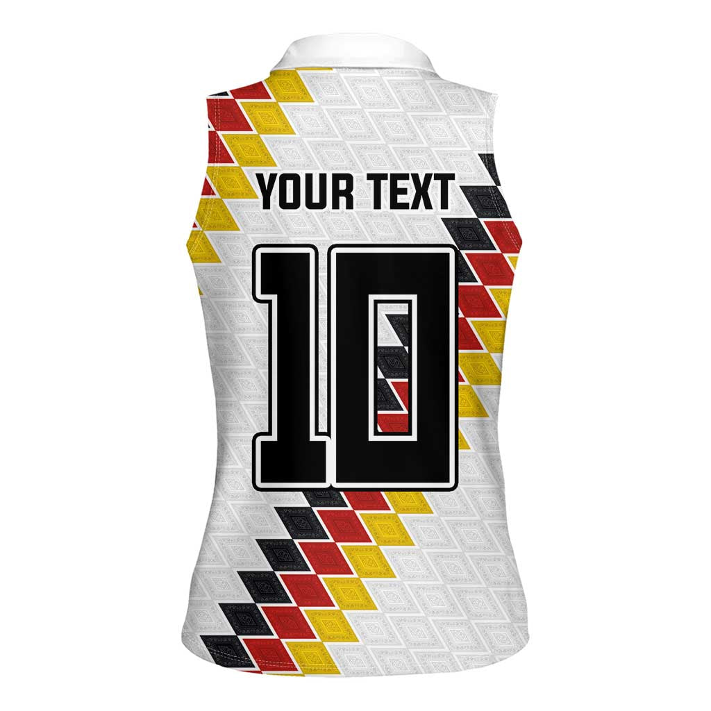 Custom Germany National Football Women Sleeveless Polo Shirt Inspired German Flag and Bavarian Renaissance Motifs - Wonder Print Shop