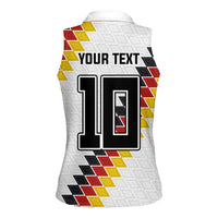 Custom Germany National Football Women Sleeveless Polo Shirt Inspired German Flag and Bavarian Renaissance Motifs - Wonder Print Shop