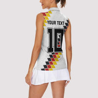 Custom Germany National Football Women Sleeveless Polo Shirt Inspired German Flag and Bavarian Renaissance Motifs - Wonder Print Shop