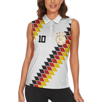 Custom Germany National Football Women Sleeveless Polo Shirt Inspired German Flag and Bavarian Renaissance Motifs - Wonder Print Shop