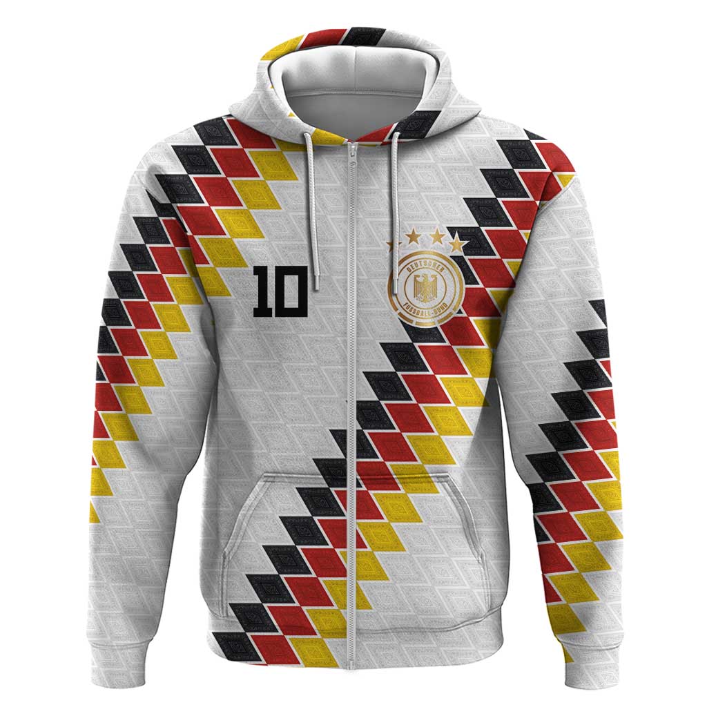 Custom Germany National Football Zip Hoodie Inspired German Flag and Bavarian Renaissance Motifs - Wonder Print Shop