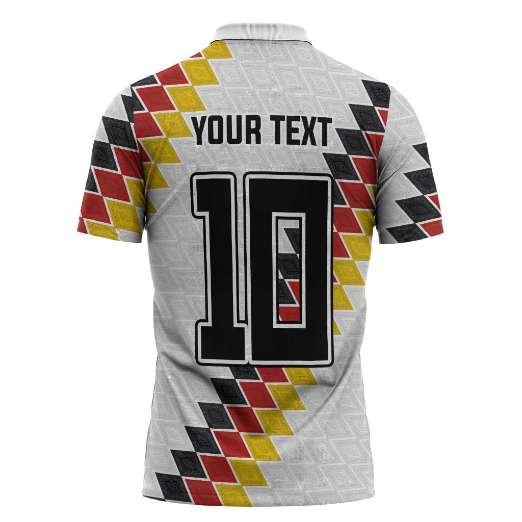 Custom Germany National Football Zipper Polo Shirt Inspired German Flag and Bavarian Renaissance Motifs - Wonder Print Shop