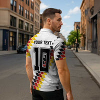 Custom Germany National Football Zipper Polo Shirt Inspired German Flag and Bavarian Renaissance Motifs - Wonder Print Shop