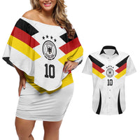 Custom Germany National Football Couples Matching Off Shoulder Short Dress and Hawaiian Shirt Die Mannschaft 2026 - Wonder Print Shop