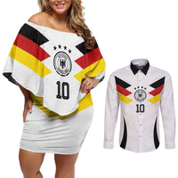 Custom Germany National Football Couples Matching Off Shoulder Short Dress and Long Sleeve Button Shirt Die Mannschaft 2026 - Wonder Print Shop