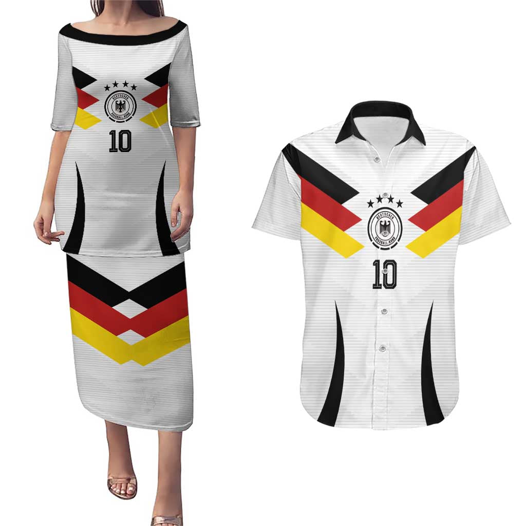 Custom Germany National Football Couples Matching Puletasi and Hawaiian Shirt Die Mannschaft 2026 - Wonder Print Shop
