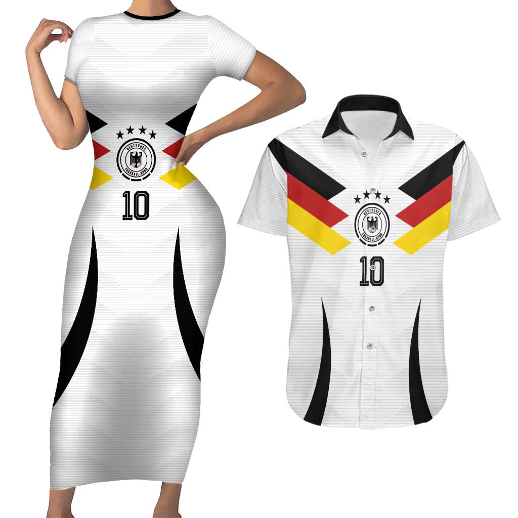 Custom Germany National Football Couples Matching Short Sleeve Bodycon Dress and Hawaiian Shirt Die Mannschaft 2026 - Wonder Print Shop