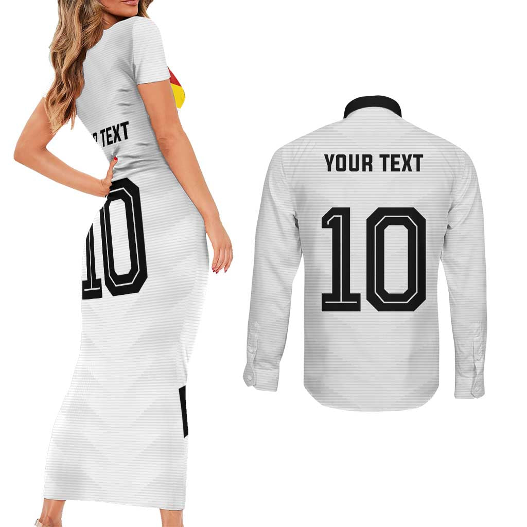 Custom Germany National Football Couples Matching Short Sleeve Bodycon Dress and Long Sleeve Button Shirt Die Mannschaft 2026 - Wonder Print Shop