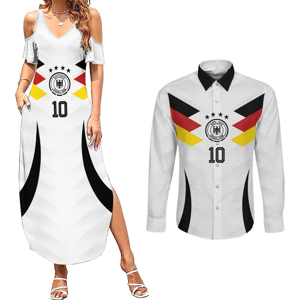 Custom Germany National Football Couples Matching Summer Maxi Dress and Long Sleeve Button Shirt Die Mannschaft 2026 - Wonder Print Shop