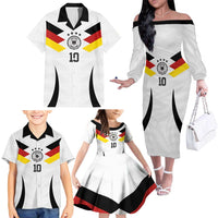 Custom Germany National Football Family Matching Off The Shoulder Long Sleeve Dress and Hawaiian Shirt Die Mannschaft 2026 - Wonder Print Shop