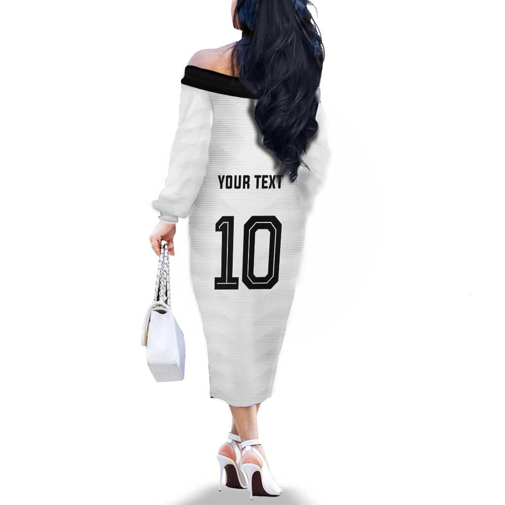 Custom Germany National Football Family Matching Off The Shoulder Long Sleeve Dress and Hawaiian Shirt Die Mannschaft 2026 - Wonder Print Shop