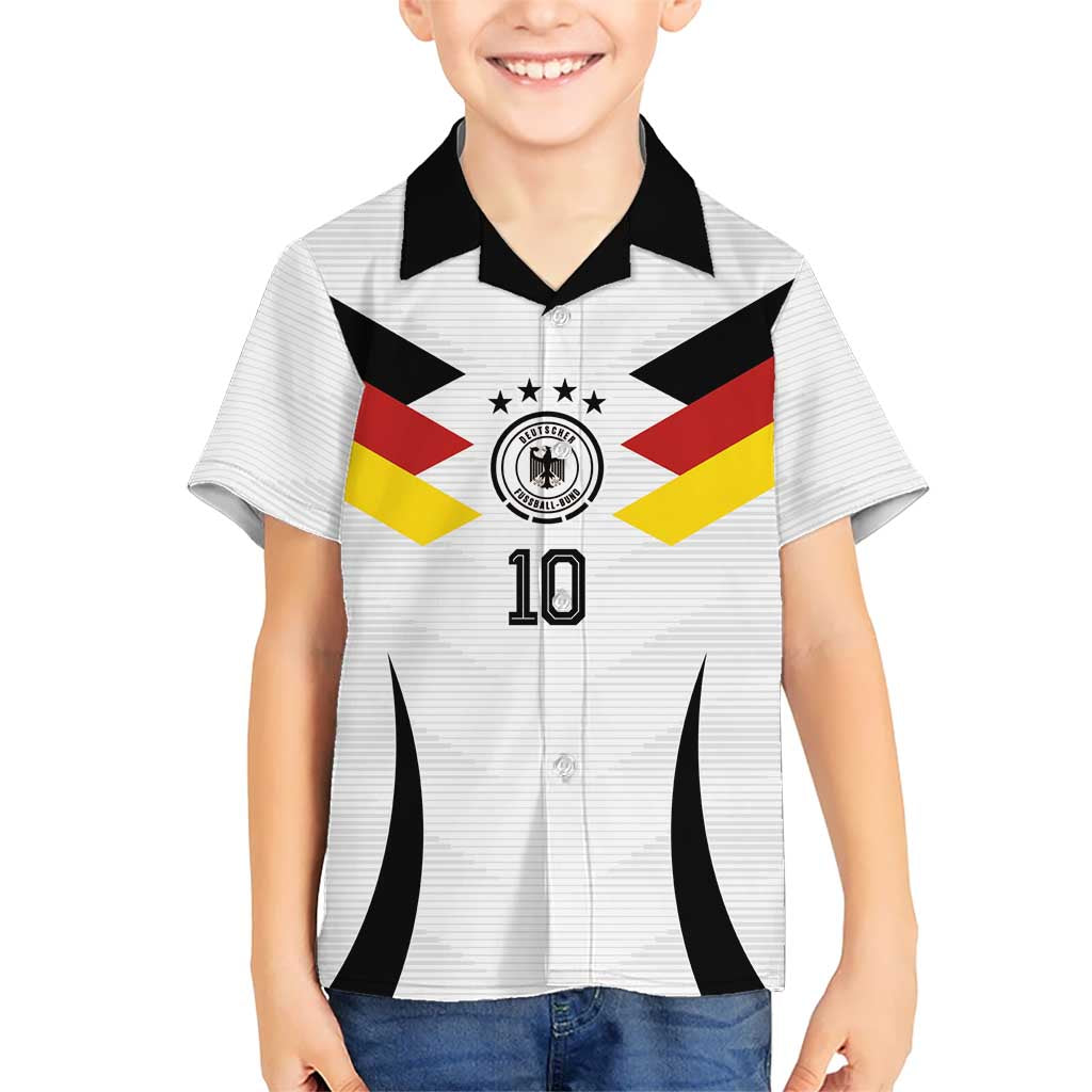 Custom Germany National Football Family Matching Off The Shoulder Long Sleeve Dress and Hawaiian Shirt Die Mannschaft 2026 - Wonder Print Shop