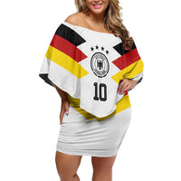 Custom Germany National Football Family Matching Off Shoulder Short Dress and Hawaiian Shirt Die Mannschaft 2026 - Wonder Print Shop