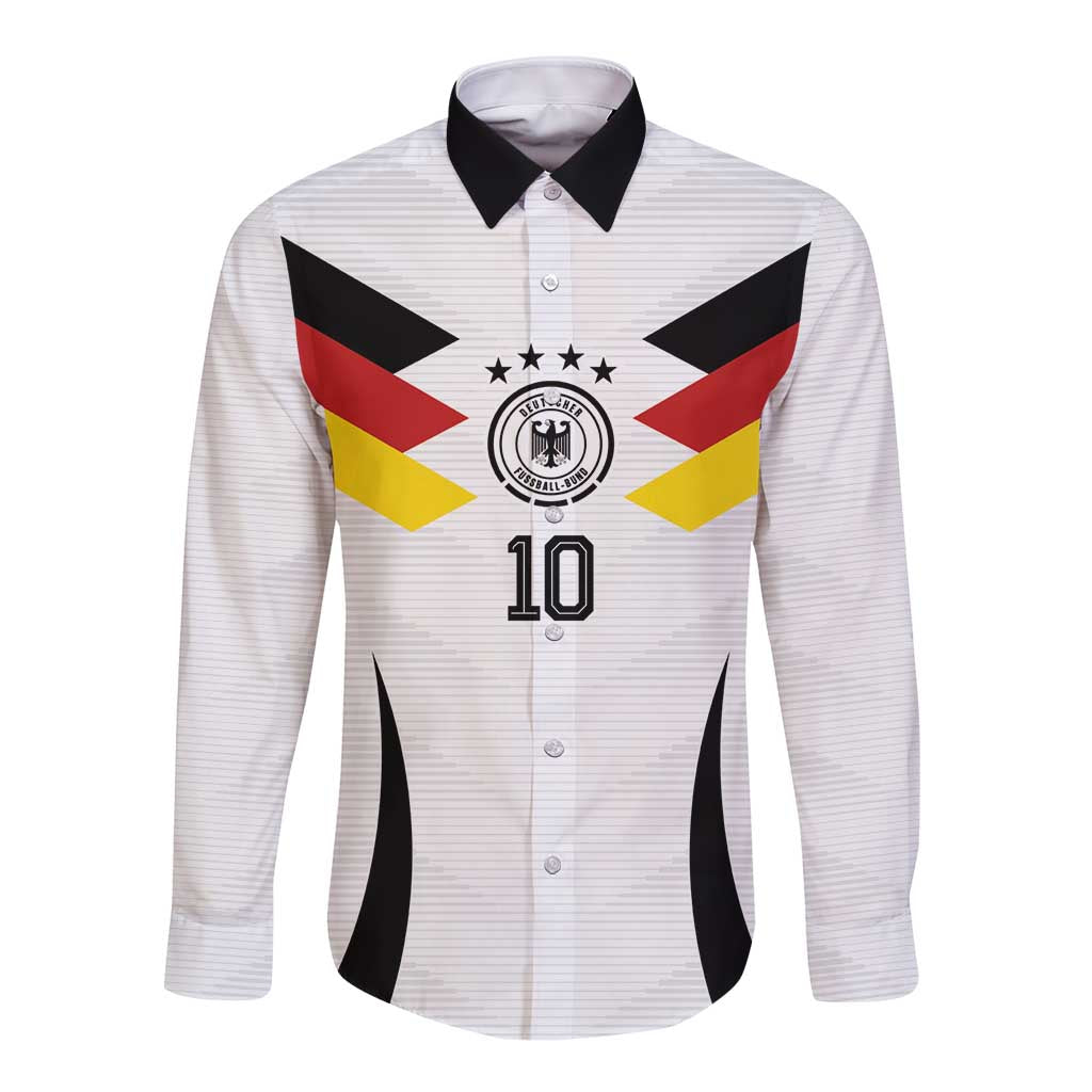 Custom Germany National Football Long Sleeve Button Shirt Die Mannschaft 2026 - Wonder Print Shop