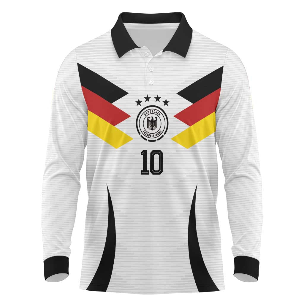 Custom Germany National Football Long Sleeve Polo Shirt Die Mannschaft 2026 - Wonder Print Shop