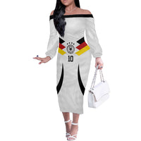 Custom Germany National Football Off The Shoulder Long Sleeve Dress Die Mannschaft 2026 - Wonder Print Shop