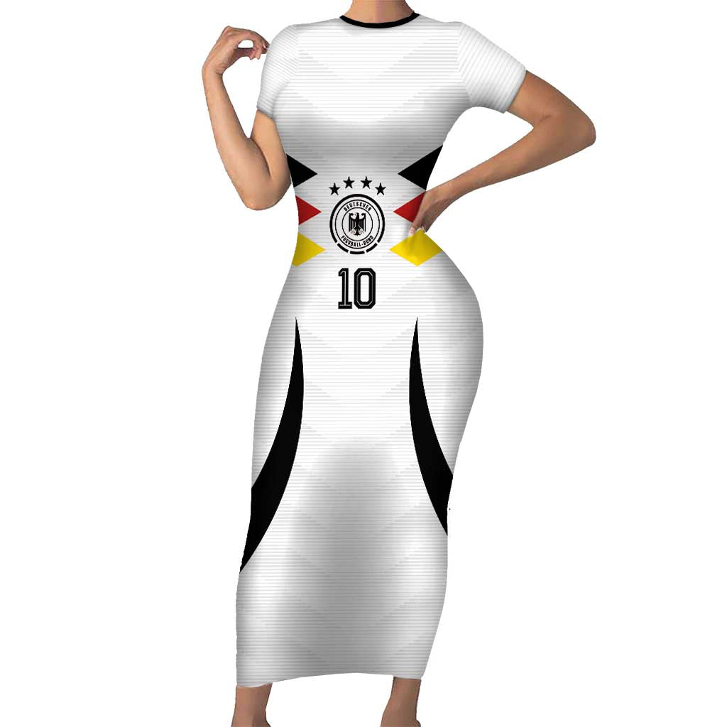 Custom Germany National Football Short Sleeve Bodycon Dress Die Mannschaft 2026 - Wonder Print Shop