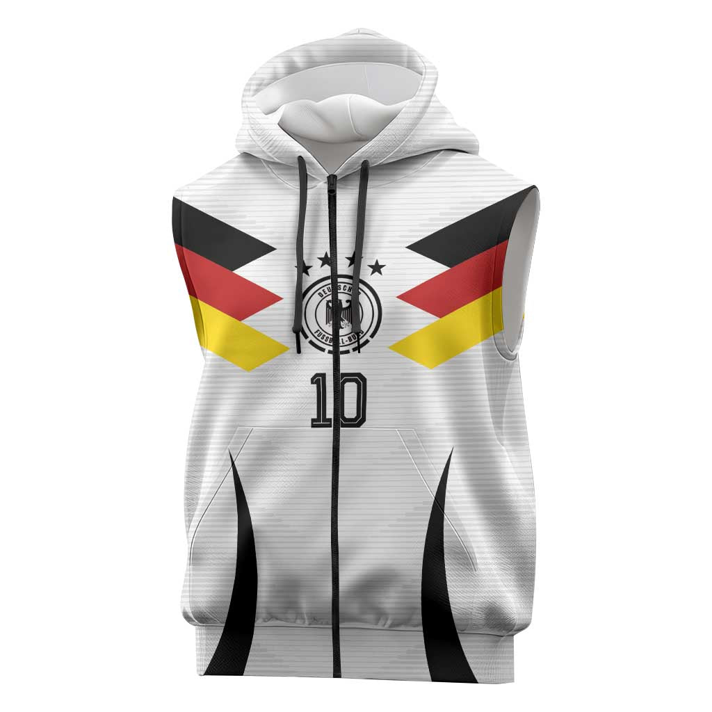 Custom Germany National Football Sleeveless Zip Hoodie Die Mannschaft 2026 - Wonder Print Shop