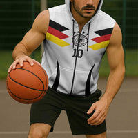 Custom Germany National Football Sleeveless Zip Hoodie Die Mannschaft 2026 - Wonder Print Shop