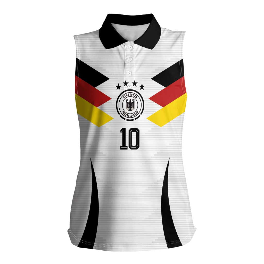 Custom Germany National Football Women Sleeveless Polo Shirt Die Mannschaft 2026 - Wonder Print Shop