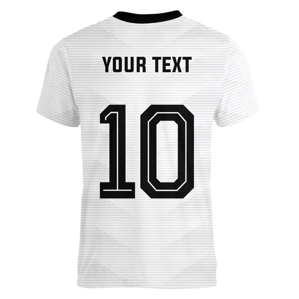 Custom Germany National Football Women V-Neck T-Shirt Die Mannschaft 2026 - Wonder Print Shop