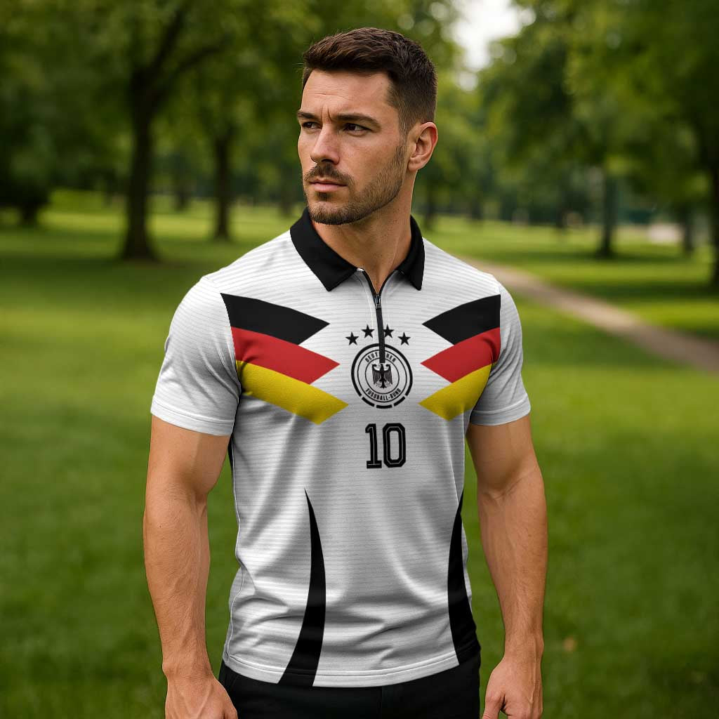 Custom Germany National Football Zipper Polo Shirt Die Mannschaft 2026 - Wonder Print Shop