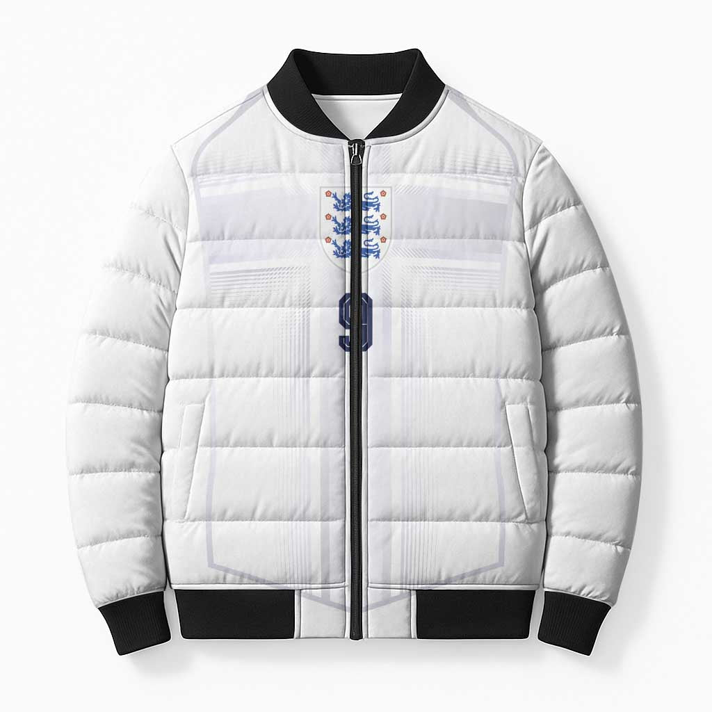 Custom England National Football Bomber Puffer Jacket The Three Lions-Sporty T90 Style - Wonder Print Shop