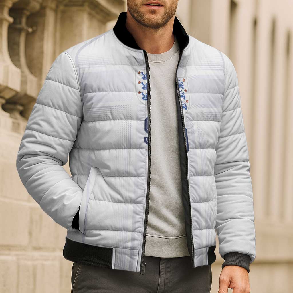 Custom England National Football Bomber Puffer Jacket The Three Lions-Sporty T90 Style - Wonder Print Shop