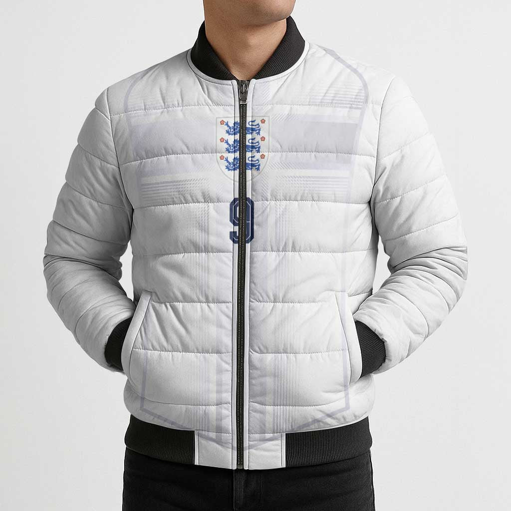 Custom England National Football Bomber Puffer Jacket The Three Lions-Sporty T90 Style - Wonder Print Shop