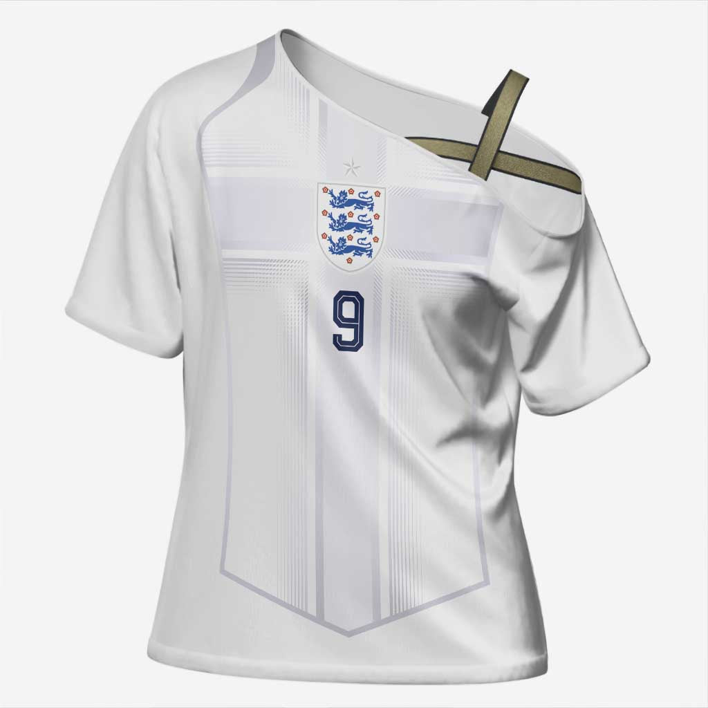 Custom England National Football Cross Shoulder Shirt The Three Lions-Sporty T90 Style - Wonder Print Shop